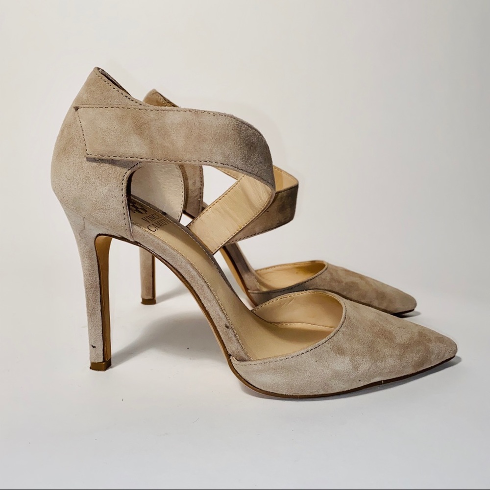 Vince Camuto Cream Suede Heel 7